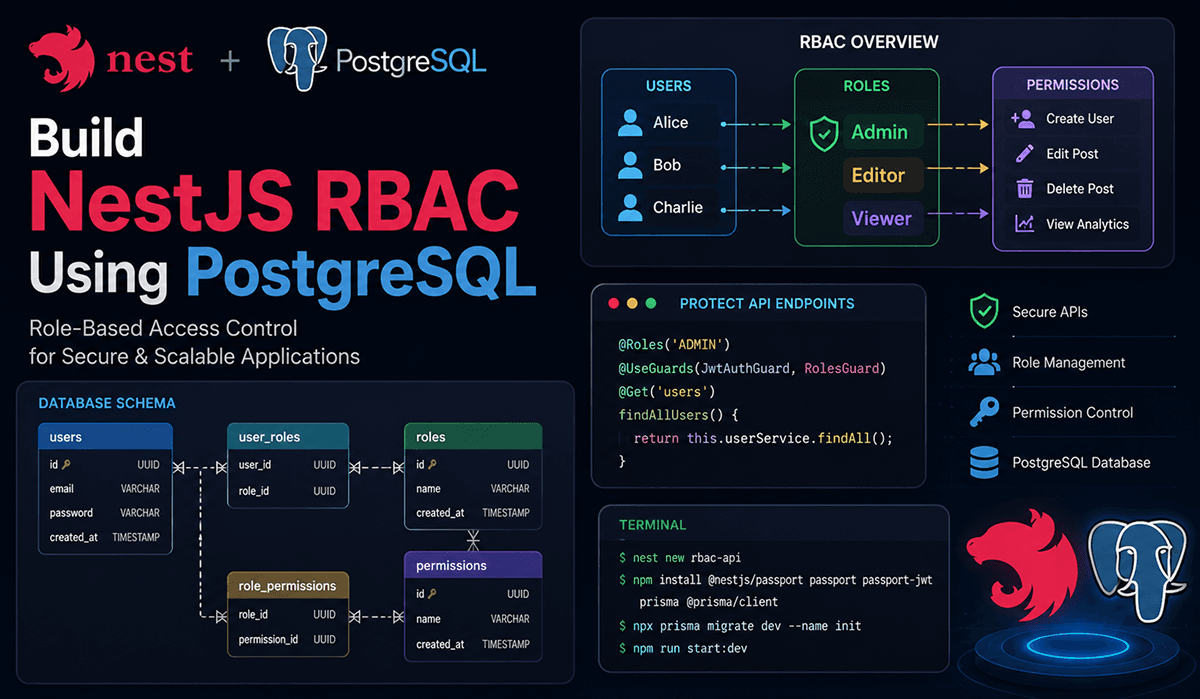 Build Nestjs RBAC Using PostgreSQL Database